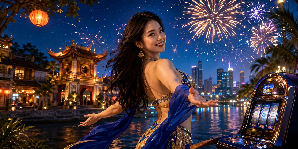 Người chơi slot game tại lễ hội Sài Gòn vui vẻ
